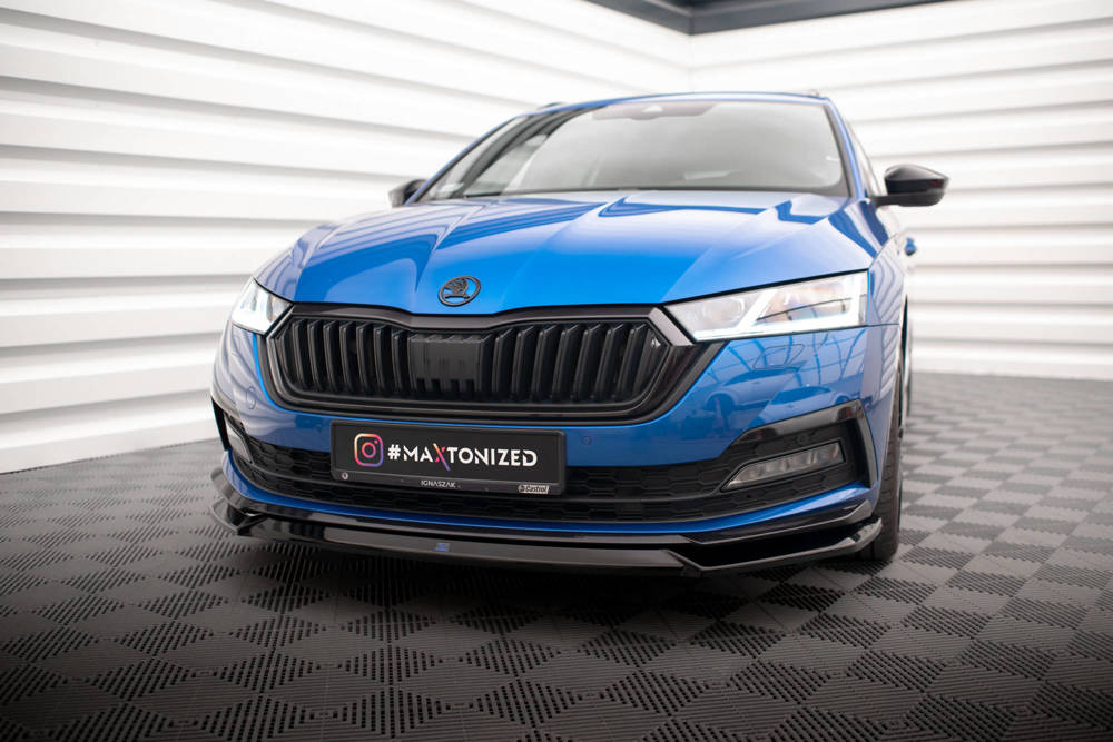 Voorspoiler V.2 Skoda Octavia Sportline Maxton Glans Zwart