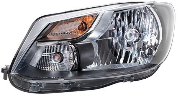 Koplamp rechts CADDY, 10->> H4;HELLA;MET.MOTOR+DAGRIJVERL.