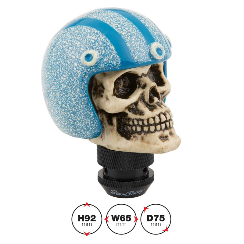 Pookknop Skull + blauw Helmet