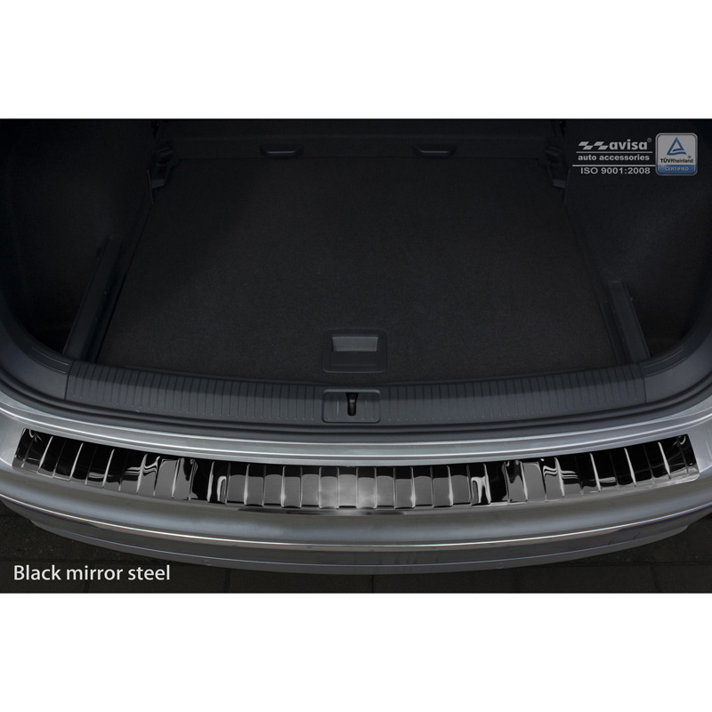Zwart-Chroom RVS Achterbumperprotector  Volkswagen Tiguan II incl. Allspace & R-Line 2016-2020 & FL 2020-2024 'Ribs'