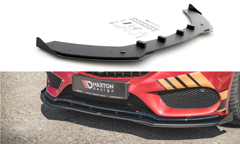 Race voorspoiler + rand Mercedes AMG C43 Coupé C205 Maxton Design zwart