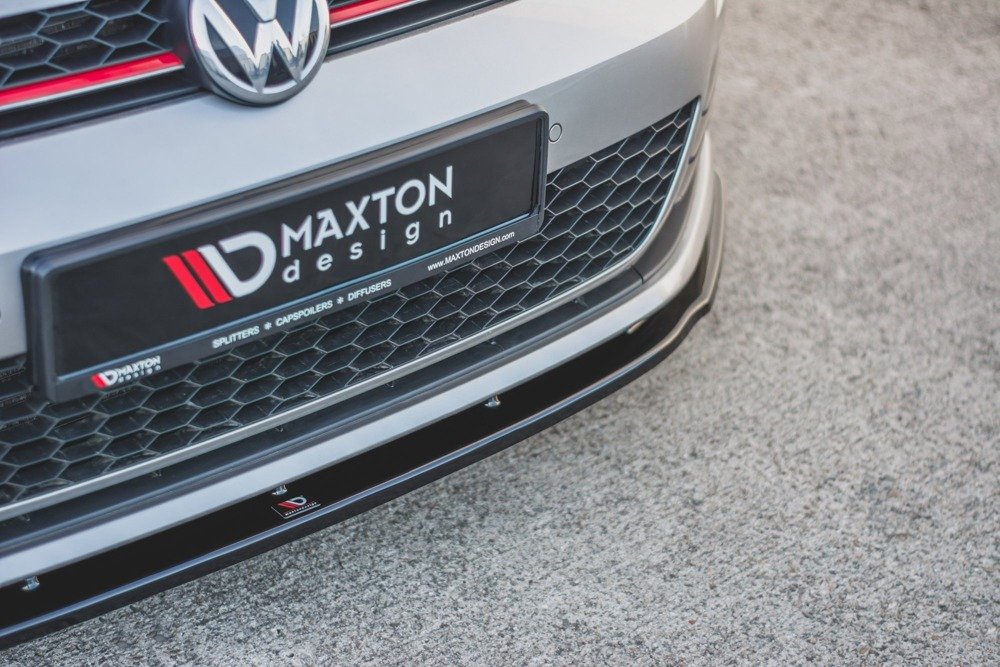 Voorspoiler V.1 VW Golf 7 GTI Maxton Glans Zwart
