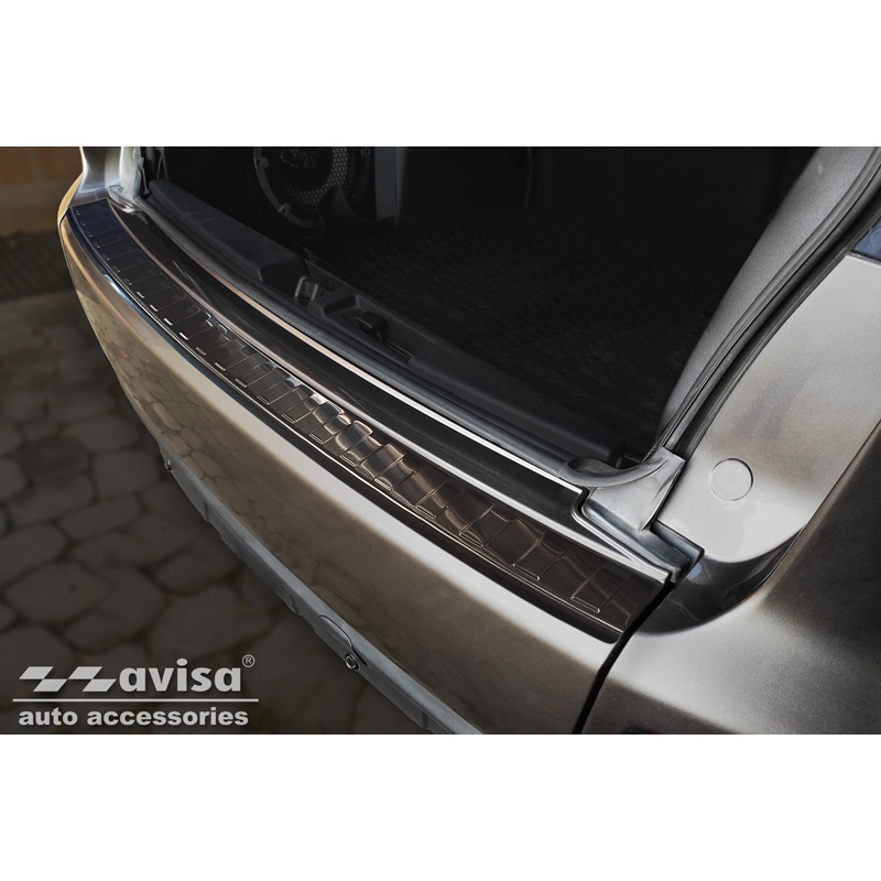 Zwart RVS Achterbumperprotector  Mitsubishi Outlander II / Citroën C-Crosser / Peugeot 4007 2006-2012 'Ribs'