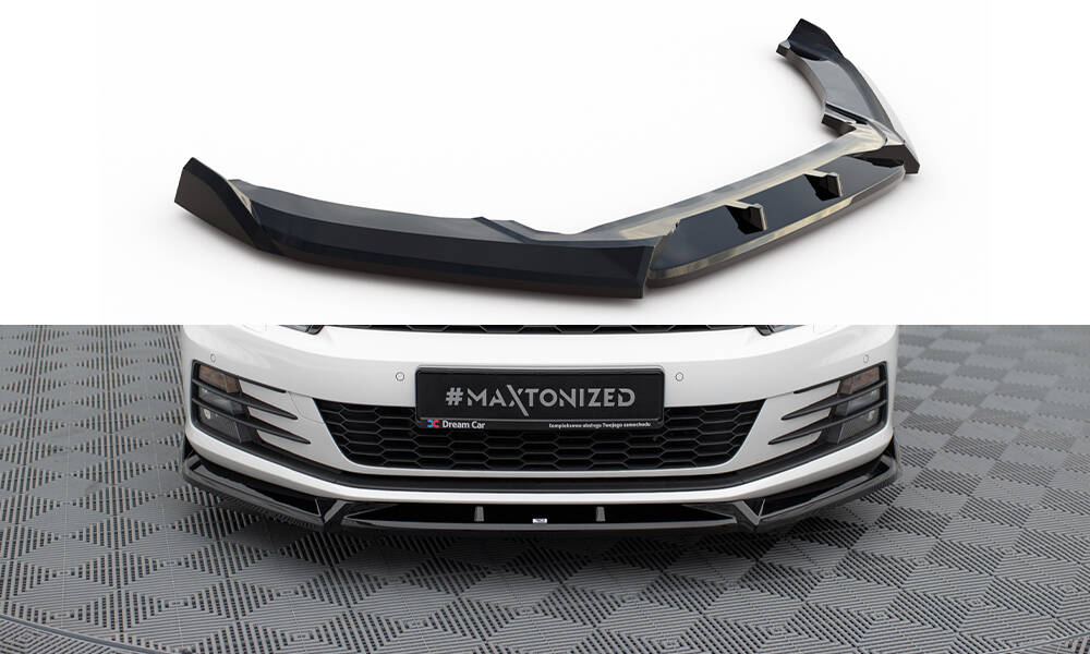 Voorspoiler V.2 Volkswagen Scirocco FL Maxton Glans Zwart