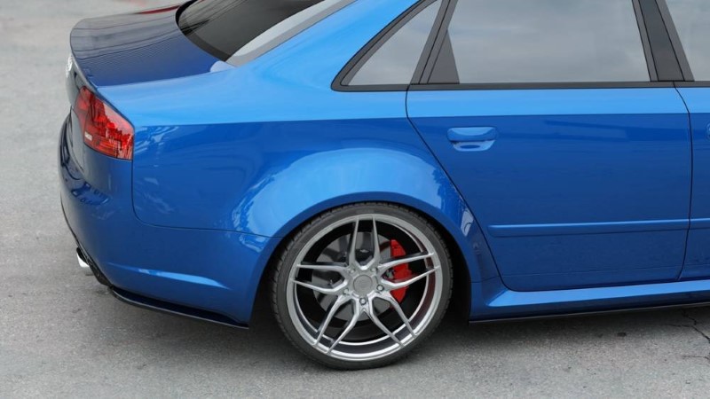 Achterzij Spoilers Audi RS4 Sedan B7 V.1 Glanzend Zwart