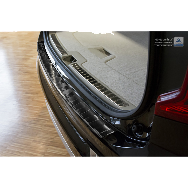 Zwart RVS Achterbumperprotector  Volvo XC90 2015-2019 & alle Facelift modellen 'Ribs'
