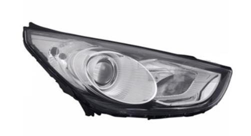 koplamp, H7+H1, elektr verstelb, rechts Hyundai IX35, 2010 -