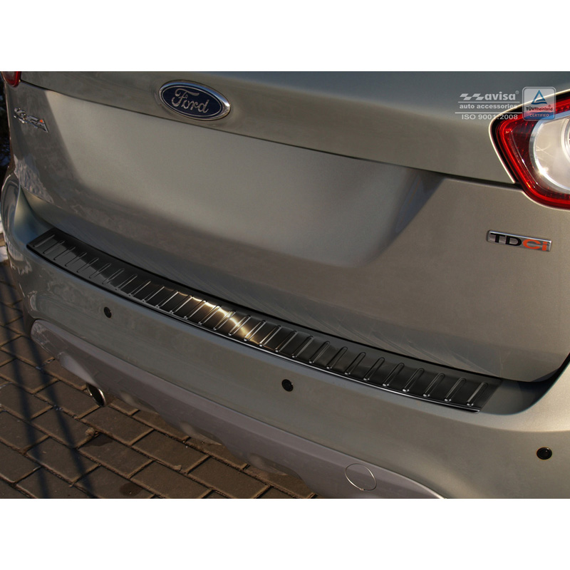 Zwart RVS Achterbumperprotector  Ford Kuga 2008-2012 'Ribs'