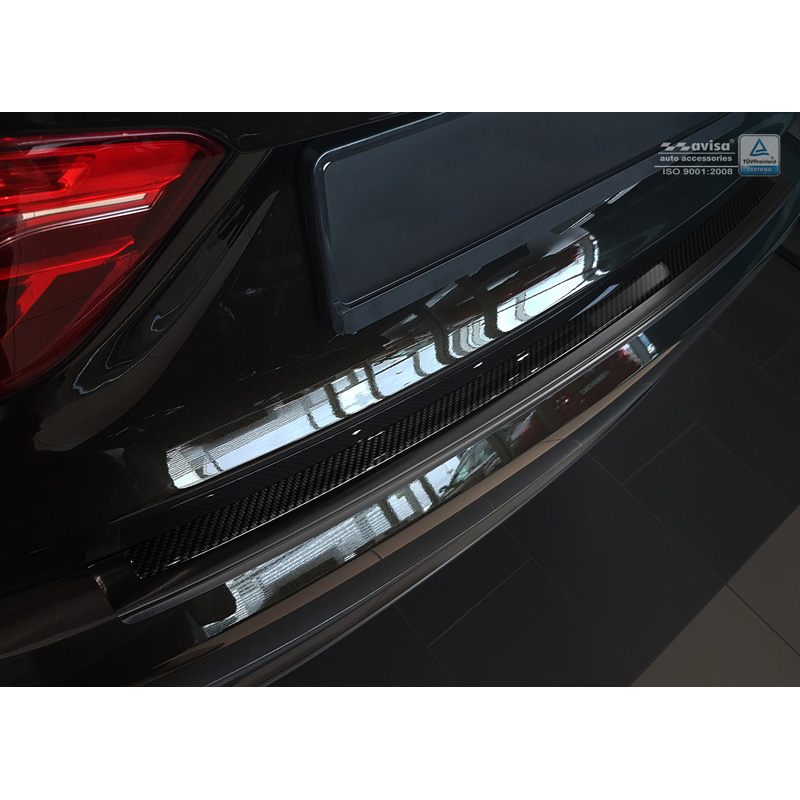RVS Achterbumperprotector 'Deluxe' BMW X6 F16 2014- Zwart/Zwart