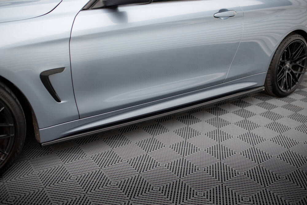 Zijskirts V.3 BMW 4 Coupe M Pakket F32 Maxton Glans Zwart