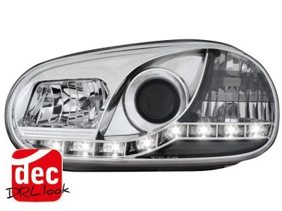 Faros VW Golf IV Los ojos del Diablo Dayline cromo