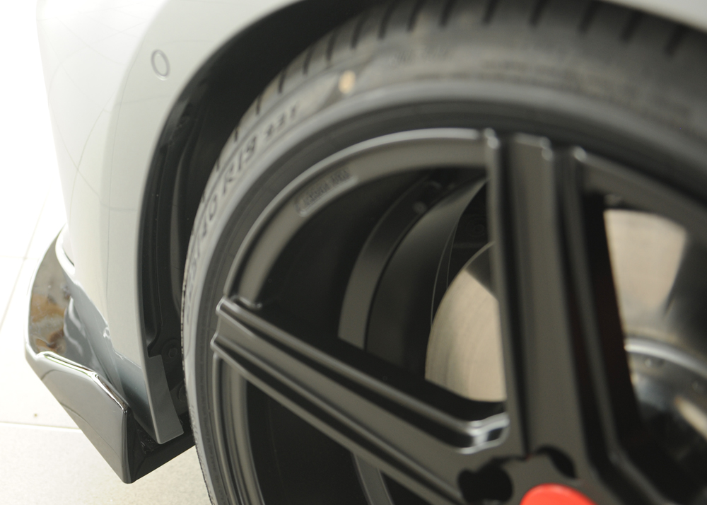 Voorspoiler BMW 3 Serie M Pakket G20 G21 FL Rieger Glans Zwart