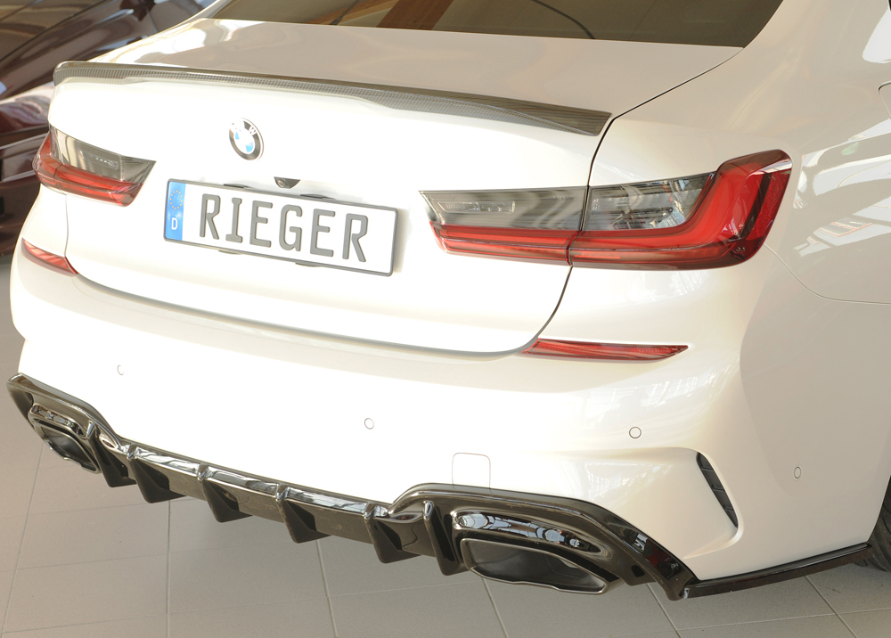 Diffuser BMW 3 Serie G20 M340i Rieger Glans Zwart voor Trekhaak