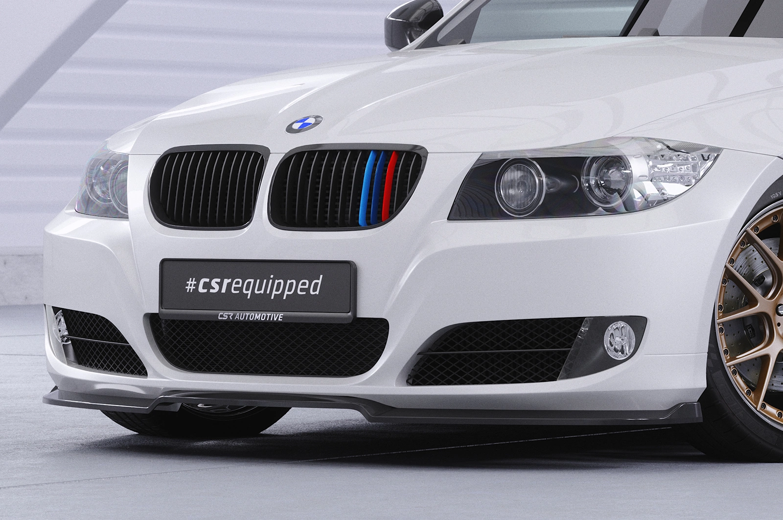 Voorspoiler BMW 3er E90/E91 LCI 2008-2012 Glans Zwart – CSR