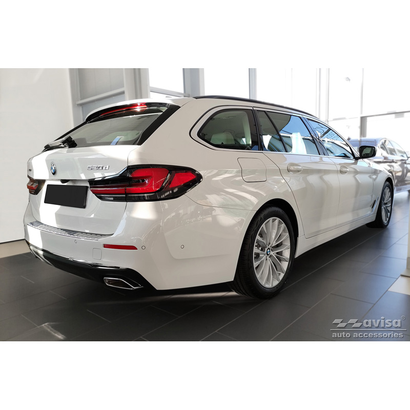 RVS Achterbumperprotector  BMW 5-Serie G31 Touring Facelift 2020-2024 excl. M-Sport 'Ribs'