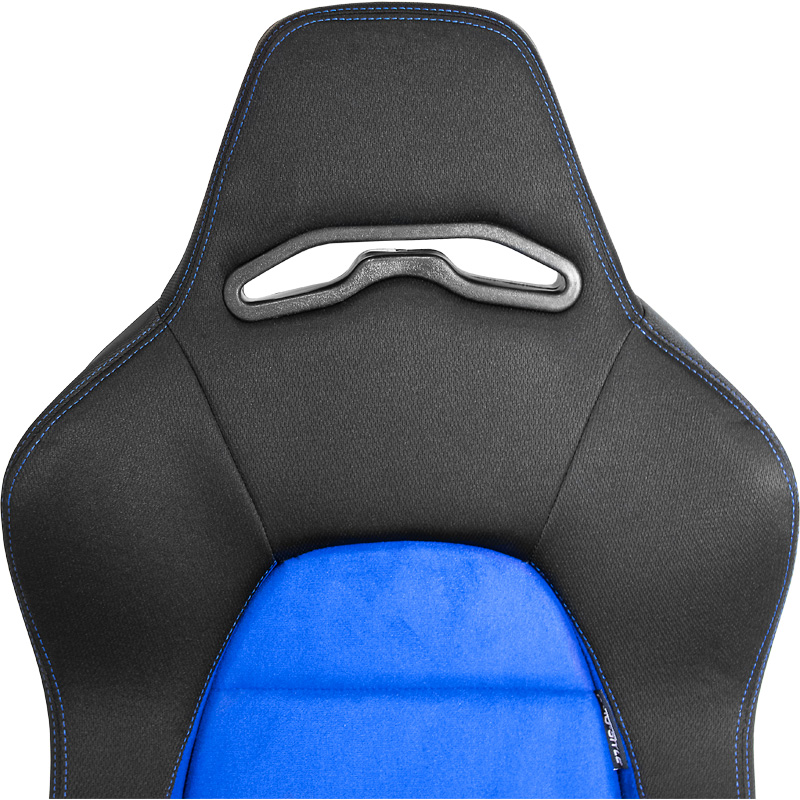Sportstoel 'Eco Soft' - Zwart/Blauw - Dubbelzijdig verstelbare rugleuning - incl. sledes