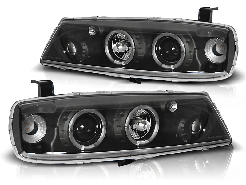 Faros Opel Calibra Angel Eyes negro