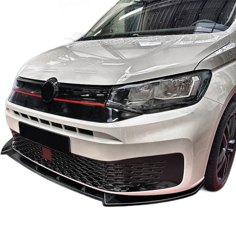 Voorspoilerlip  Volkswagen Caddy V 2020- (Glanzend Zwart ABS)