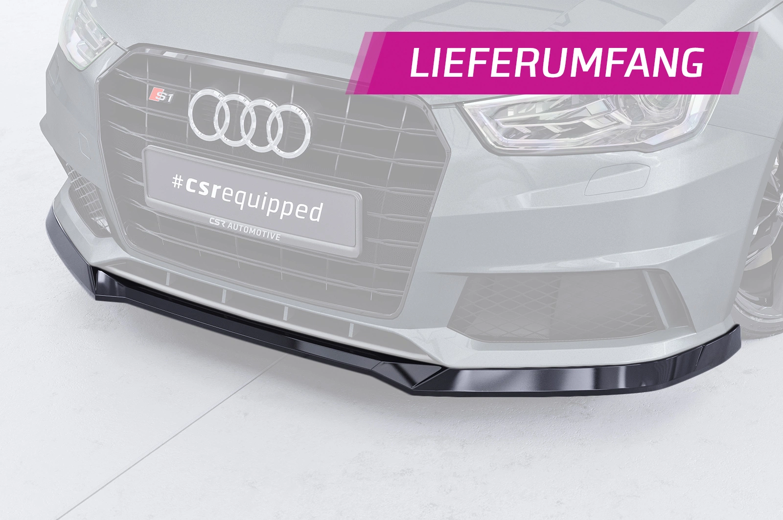 Voorspoiler Audi S1 8X glans zwart