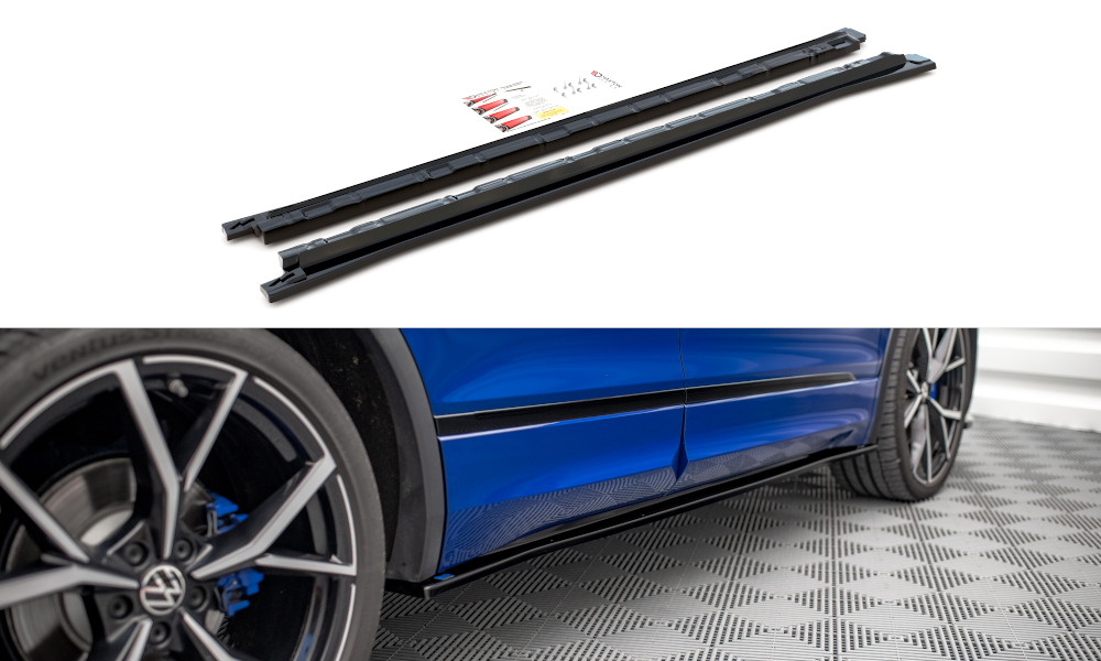 Zijskirts VW Tiguan R MK2 Facelift Maxton Glans Zwart