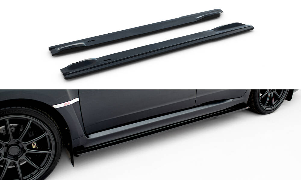 Zijskirts V.1 Subaru Impreza WRX STI MK3 Facelift Maxton Glanzend zwart