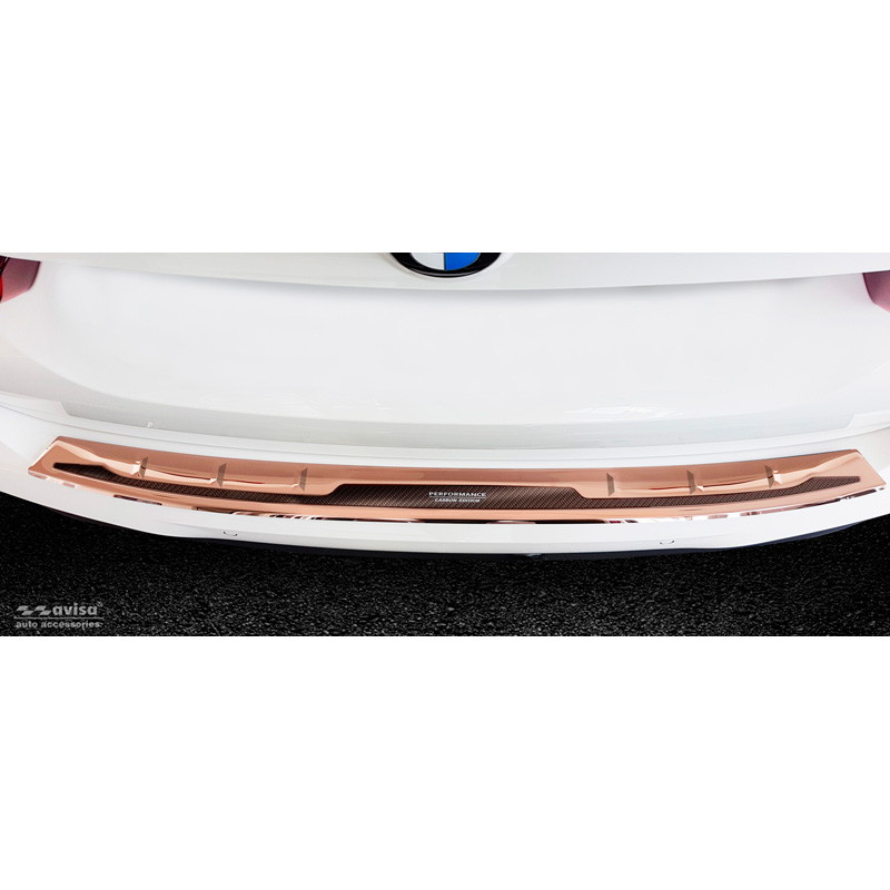 RVS Achterbumperprotector 'Deluxe'  BMW X3 G01 M-Pakket 2017-2021 & FL 2021- 'Performance' Koper/Koper Carbon