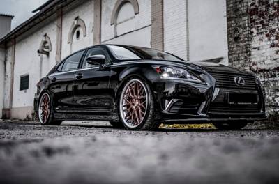 Zijskirts Lexus LS Long Mk4 Facelift Glans Zwart