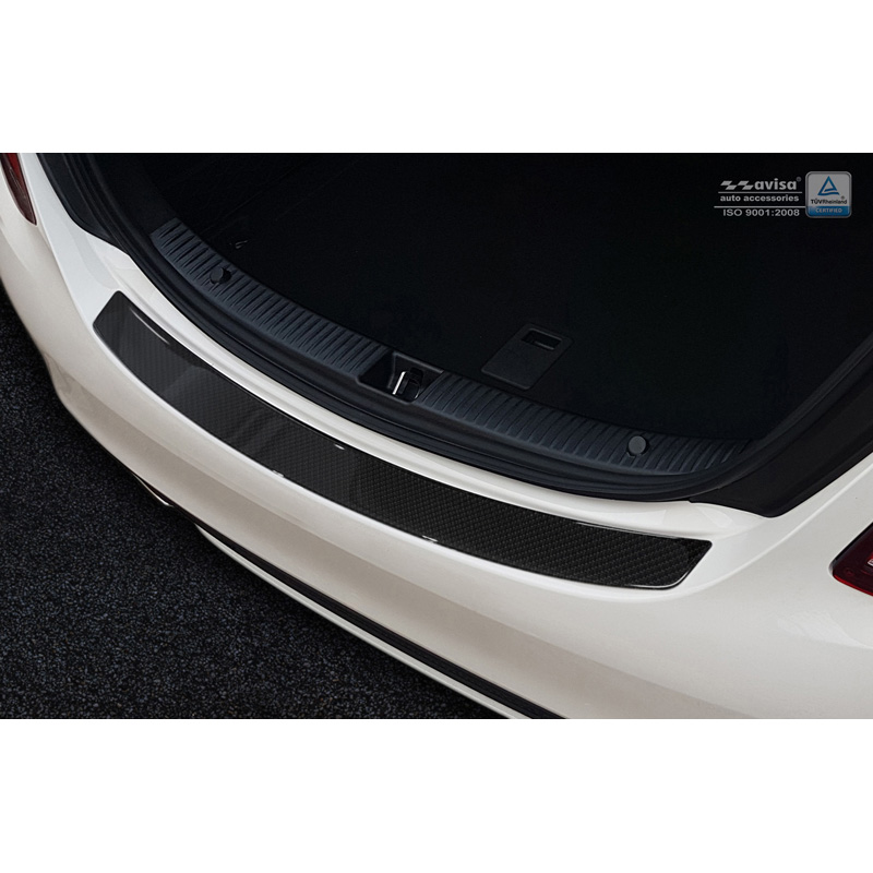 Carbon Achterbumperprotector  Mercedes CLS (C218) 2014-2018 Zwart Carbon