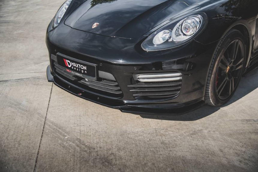 Voorspoiler Porsche Panamera Turbo 970 Maxton Design glans zwart V.2