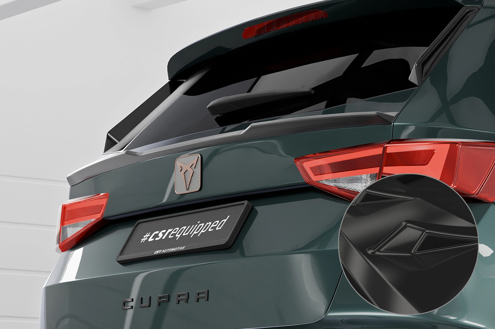 Achterspoiler Cupra / Seat Ateca glans zwart