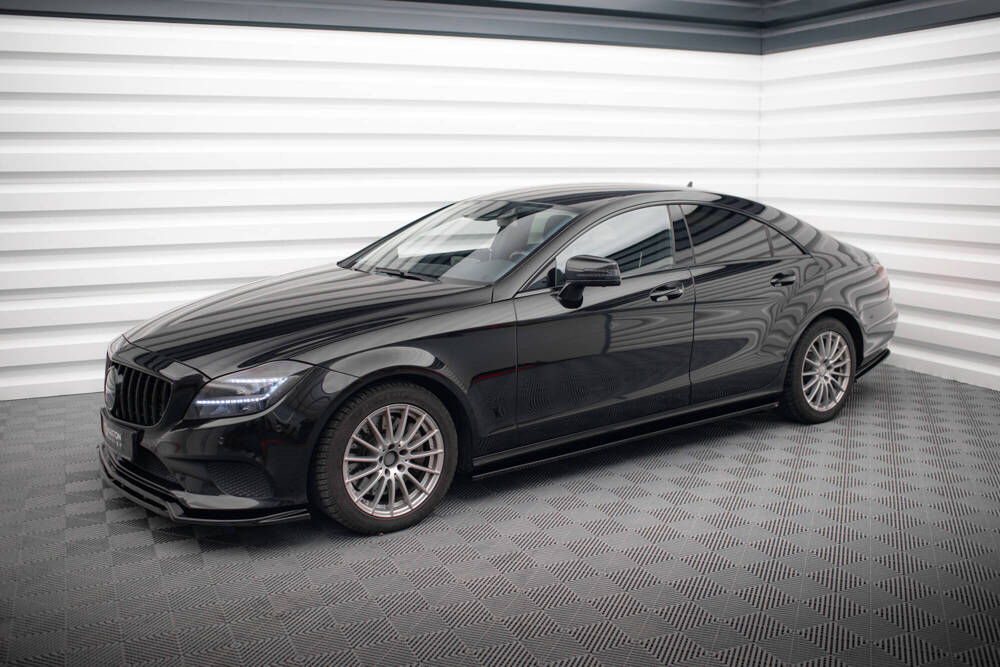 Zijskirts Mercedes CLS C218 Maxton Glans Zwart