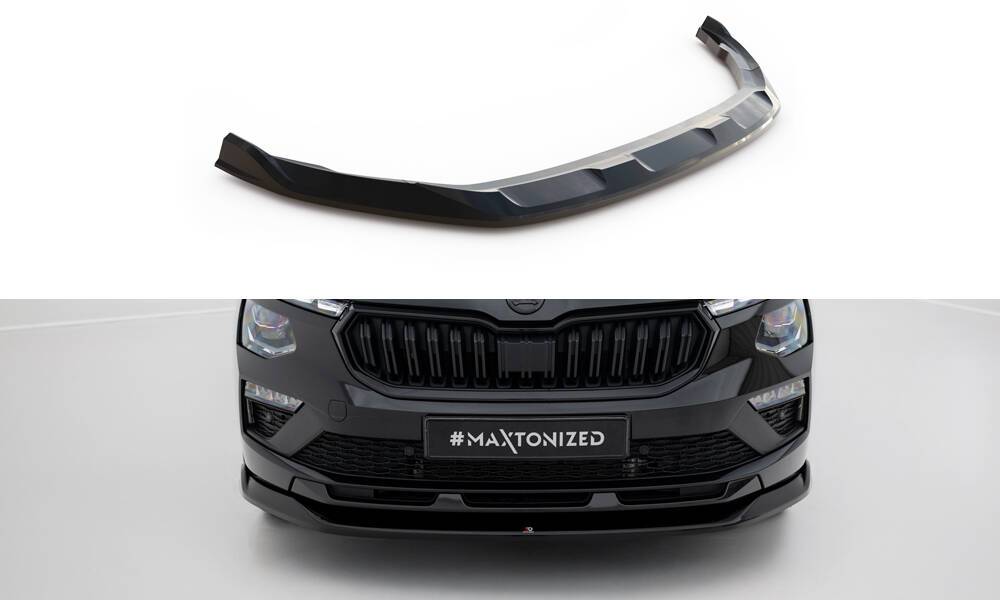 Voorspoiler V.1 Skoda Kamiq Monte Carlo MK1 Facelift Maxton Glanzend zwart