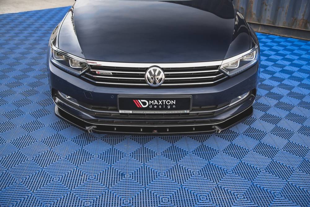 Voorspoiler V.2 VW Passat B8 Glans Zwart