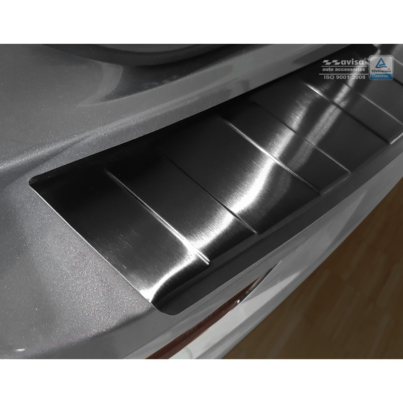 Zwart RVS Achterbumperprotector Volvo XC60 II 2017- 'Ribs'