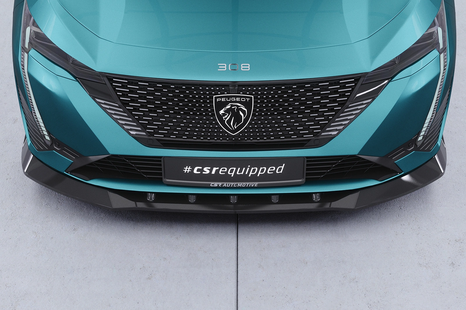 Voorspoiler Peugeot 308 (P51) glans zwart