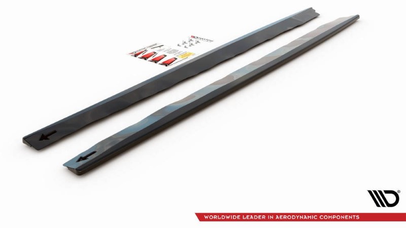 Zijskirts Diffusers Ford Mustang Mk. 6 Facelift Glanzend Zwart