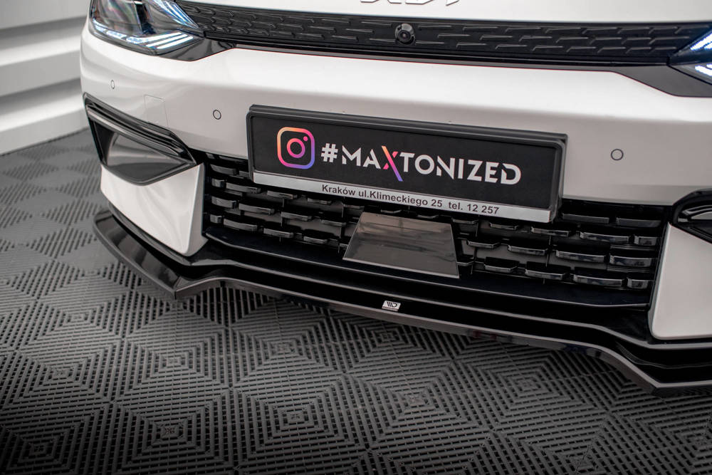Voorspoiler V.1 Kia EV6 GT-Line Maxton Glans Zwart