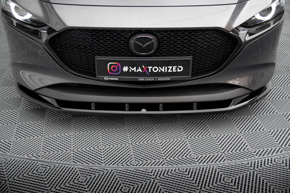 Voorspoiler V.1 Mazda 3 Mk4 Maxton Glans Zwart