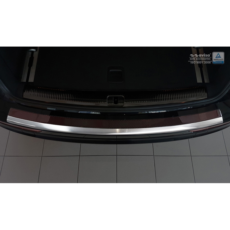 RVS Achterbumperprotector 'Deluxe' Audi Q5 2008-2016 Chroom/Rood