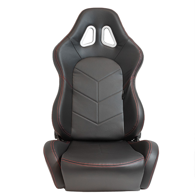 Sport seat Type TN Black PU leather + red stitching