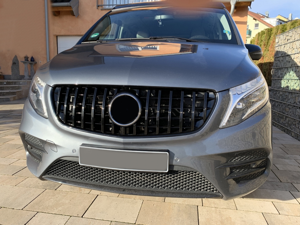 Grill passend voor Mercedes V-Class W447 Facelift (2019-..) GTR Zwart