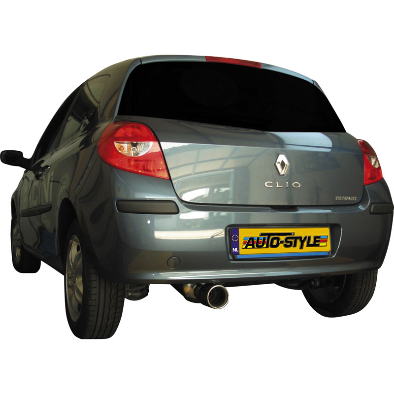 100% RVS Sportuitlaat  Renault Clio III 1.4 16v (98pk) 2005- 102mm