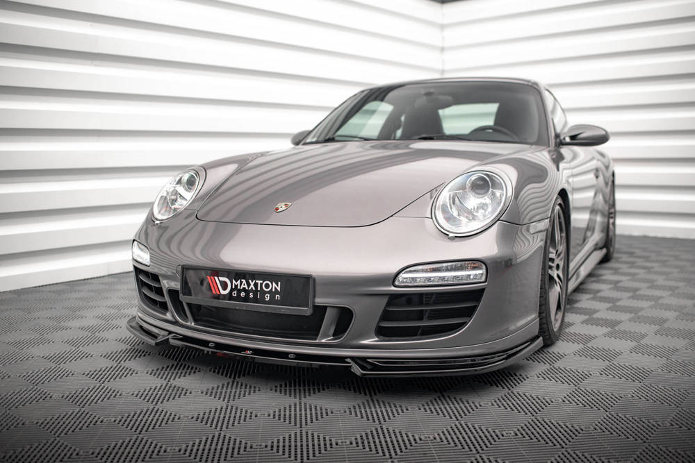 Voorspoiler V.2 Porsche 911 Carrera GTS 997 Facelift 2009 - 2011 Maxton Glans Zwart