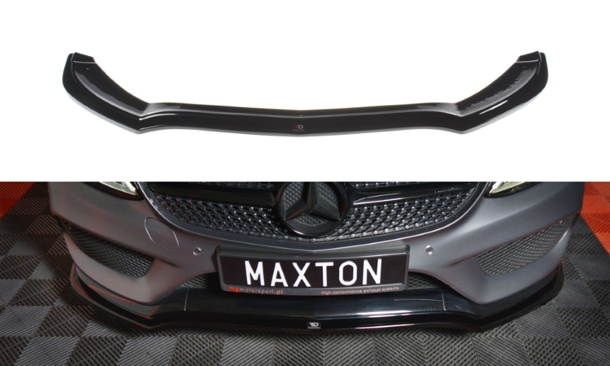 Voorspoiler Mercedes C-klasse W205 coupé AMG-Line Maxton Design glans zwart