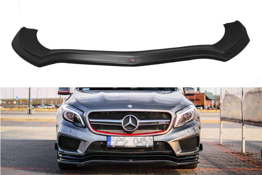 Voorspoiler Mercedes GLA 45 AMG X156 Maxton Design glans zwart