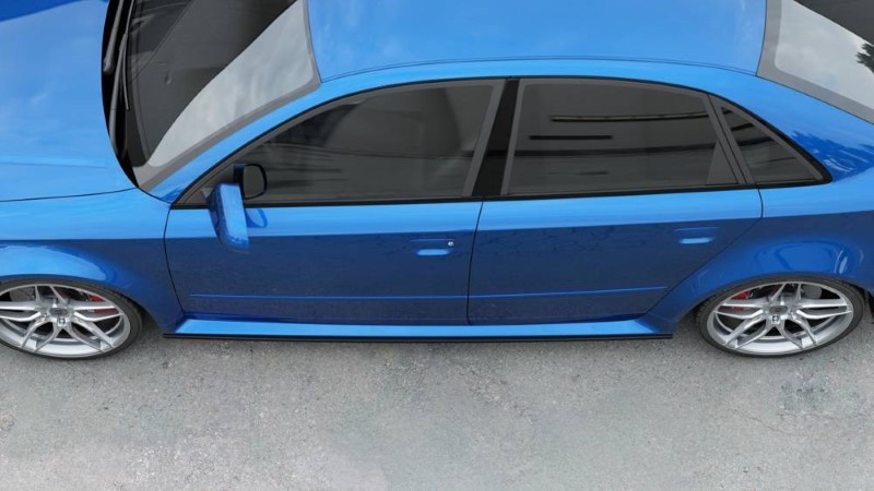 Zijskirts Diffusers Audi RS4 B7 Glanzend Zwart
