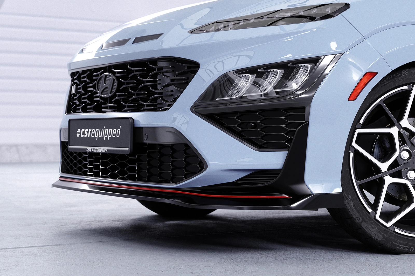 Voorspoiler Hyundai Kona N / N-Line glans zwart 2020–