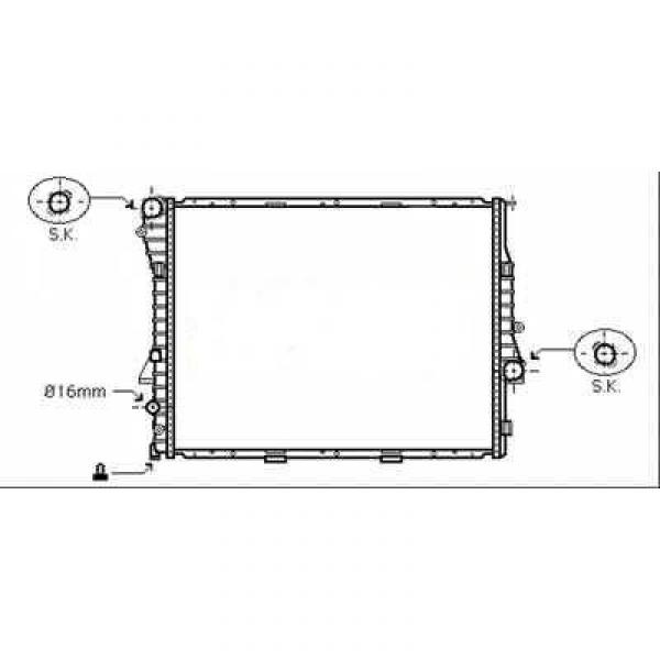 Radiator BMW X5 01->> 595x590x30 3.0 DI/4.4I +AC
