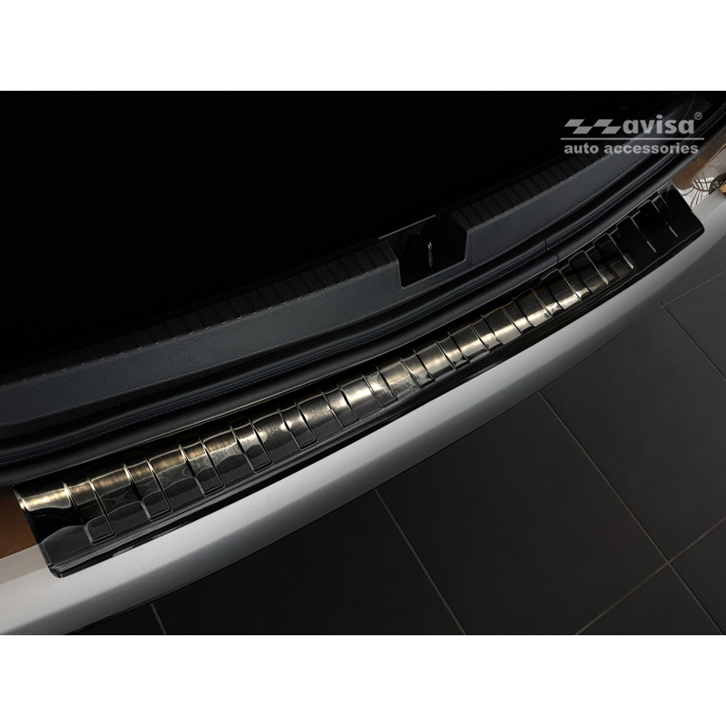 Zwart RVS Achterbumperprotector  Dacia Duster II 2018-2021 & FL 2021-2024 'Ribs'