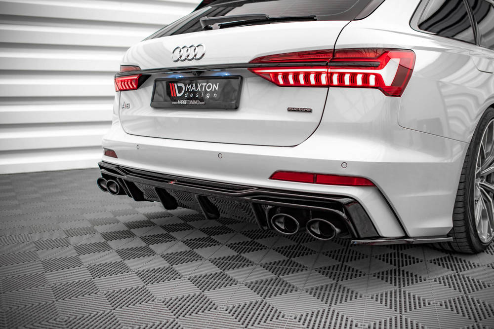 Diffuser Audi A6 C8 S-Line Maxton Glans Zwart Chrome Sierstukken